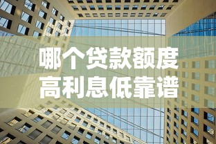哪个贷款额度高利息低靠谱