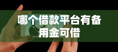 哪个借款平台有备用金可借