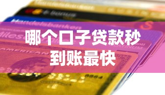 哪个口子贷款秒到账最快