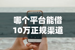 哪个平台能借10万正规渠道推荐