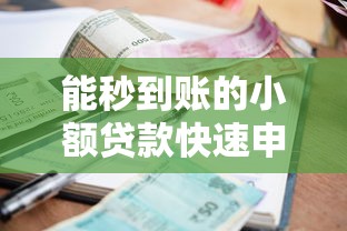 能秒到账的小额贷款快速申请指南
