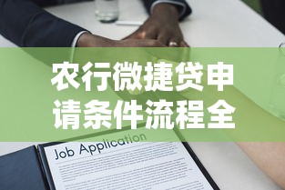 农行微捷贷申请条件流程全解析