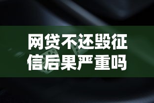 网贷不还毁征信后果严重吗