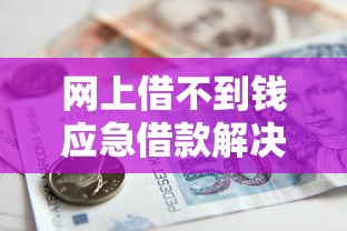 网上借不到钱应急借款解决方法