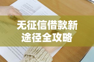 无征信借款新途径全攻略
