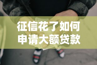 征信花了如何申请大额贷款