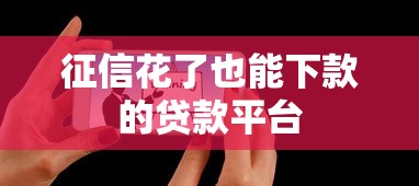征信花了也能下款的贷款平台