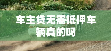 车主贷无需抵押车辆真的吗