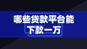 哪些贷款平台能下款一万