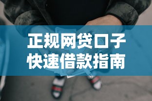 正规网贷口子快速借款指南