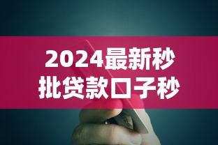 2024最新秒批贷款口子秒到账