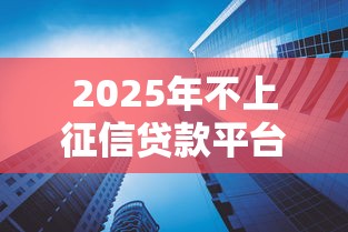 2025年不上征信贷款平台精选