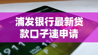 浦发银行最新贷款口子速申请