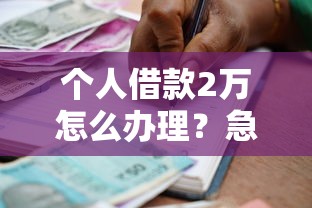 个人借款2万怎么办理？急需2万小额贷款快速到账的方法