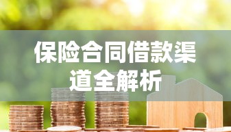 保险合同借款渠道全解析