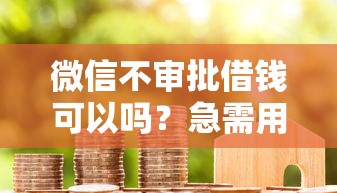 微信不审批借钱可以吗？急需用钱有哪些靠谱的借款渠道