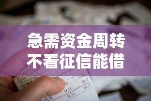 急需资金周转不看征信能借款吗