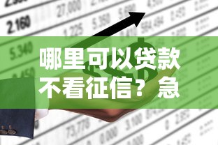 哪里可以贷款不看征信？急需正规平台快速放款
