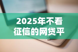2025年不看征信的网贷平台推荐