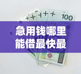 急用钱哪里能借最快最安全