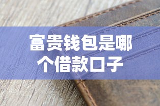 富贵钱包是哪个借款口子