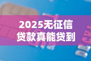 2025无征信贷款真能贷到吗