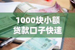 1000块小额贷款口子快速下款