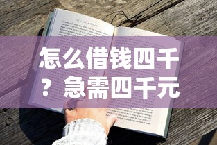 怎么借钱四千？急需四千元快速借款解决方案