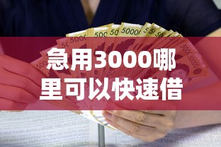 急用3000哪里可以快速借到钱？急需小额借款正规平台推荐