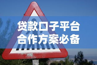 贷款口子平台合作方案必备条件