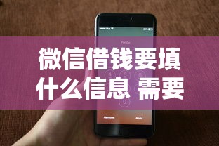 微信借钱要填什么信息 需要准备哪些资料才能快速通过审核