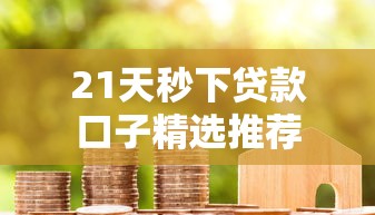 21天秒下贷款口子精选推荐