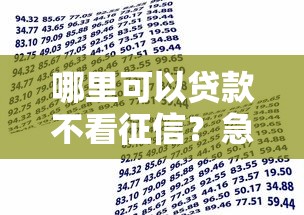 哪里可以贷款不看征信？急需不看征信的借款渠道推荐