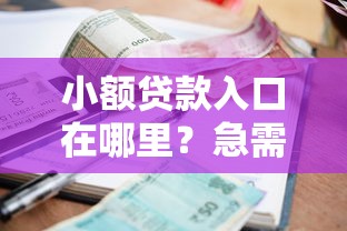 小额贷款入口在哪里？急需正规低息放款快的平台