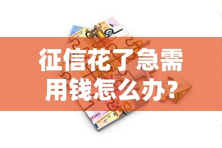 征信花了急需用钱怎么办？快速解决资金周转难题的5个合法途径