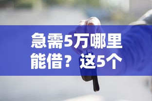 急需5万哪里能借？这5个正规渠道速看