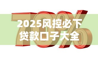 2025风控必下贷款口子大全