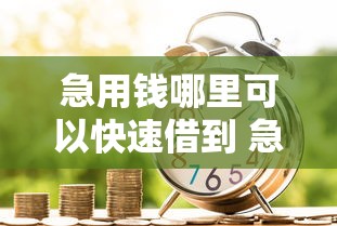急用钱哪里可以快速借到 急需借款正规渠道推荐