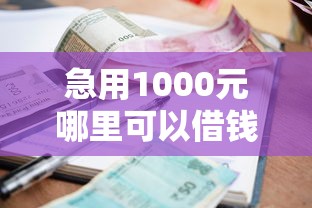 急用1000元哪里可以借钱？急需小额应急借款快速到账