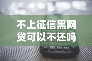 不上征信黑网贷可以不还吗