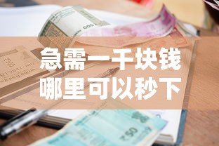 急需一千块钱哪里可以秒下款 想要快速到账的小额借款平台推荐