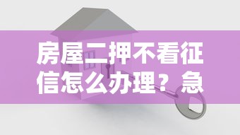 房屋二押不看征信怎么办理？急需资金快速放款解决方案