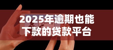 2025年逾期也能下款的贷款平台