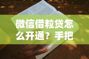 微信借粒贷怎么开通？手把手教你快速申请开通微信借粒贷