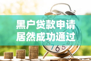 黑户贷款申请居然成功通过