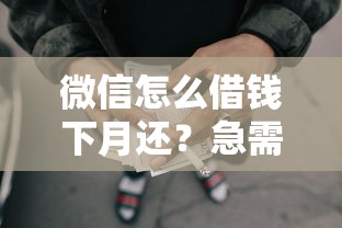 微信怎么借钱下月还？急需周转可分期还款的借款渠道推荐