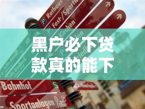 黑户必下贷款真的能下款吗