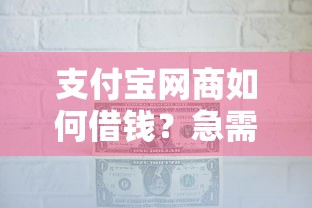 支付宝网商如何借钱？急需资金周转的商家必看攻略