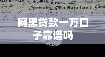 网黑贷款一万口子靠谱吗