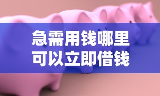 急需用钱哪里可以立即借钱？正规安全放款快的借款平台推荐